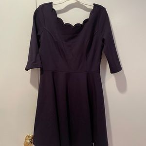 Navy Blue Lulus Scalloped Dress
